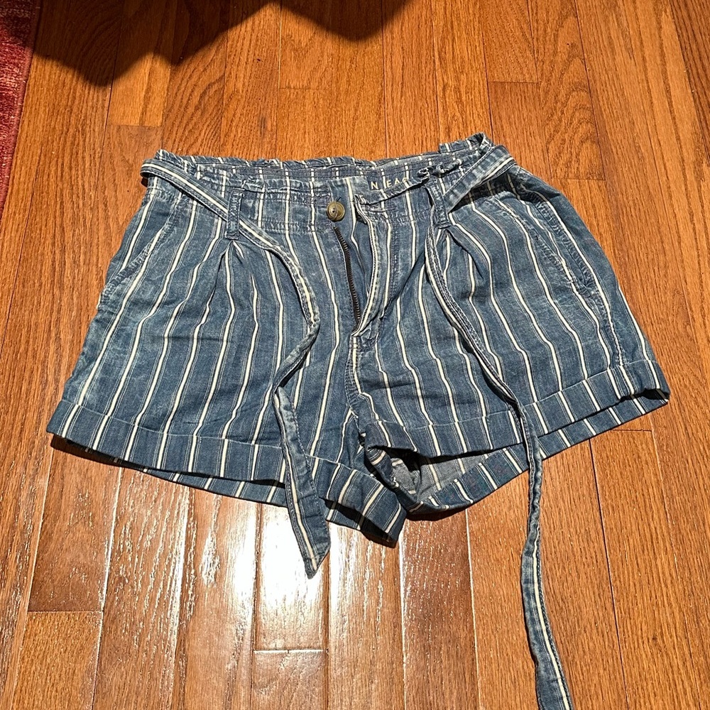 Striped American Eagle Jean Shorts
